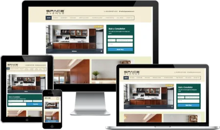 Space Avenue website on desktop, tablet and phone
