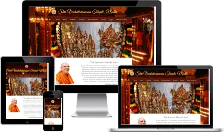 Shri Venkataramana Temple, Mulki website on desktop, tablet and phone